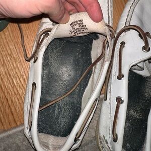 Sperry White Leather Boat Shoes